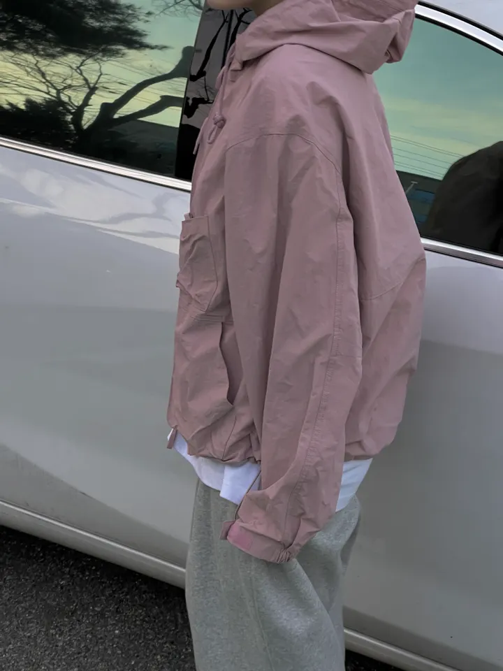 -  남녀공용 탄탄 비비 포켓 오버핏 바람막이 - 상세 이미지 40