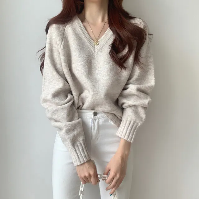 [ 무조건 소장 추천! 인기만점 ] 데일리 루즈핏 V넥 니트 상세 이미지 26