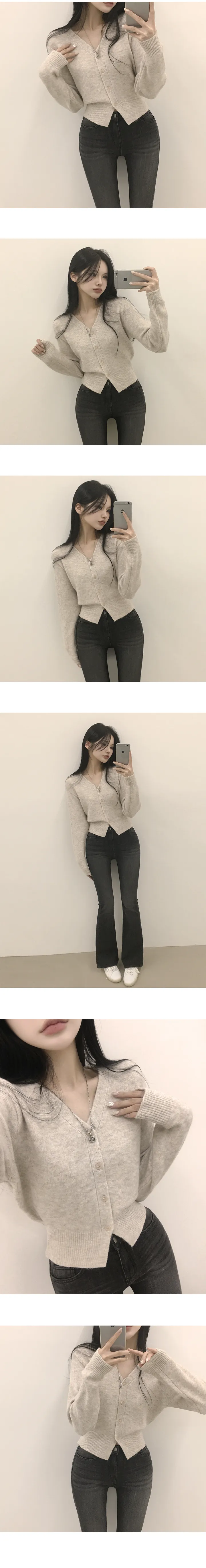 [고퀄,캐시울🤍/색감맛집] 허리잘록~ 여리핏, 부드러운 캐시 울 브이넥 크롭 니트가디건 (9color) 상세 이미지 2