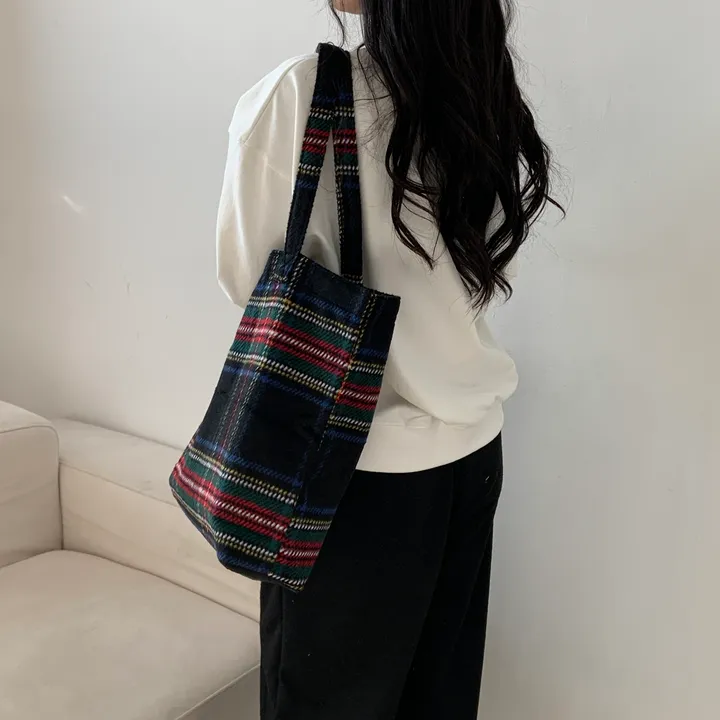 🌼2color🌼 윈터 체크 에코백🚚당일출고🚚 (그린, 네이비) 크리스마스, 연말파티, 겨울신상⛄︎ 상세 이미지 16