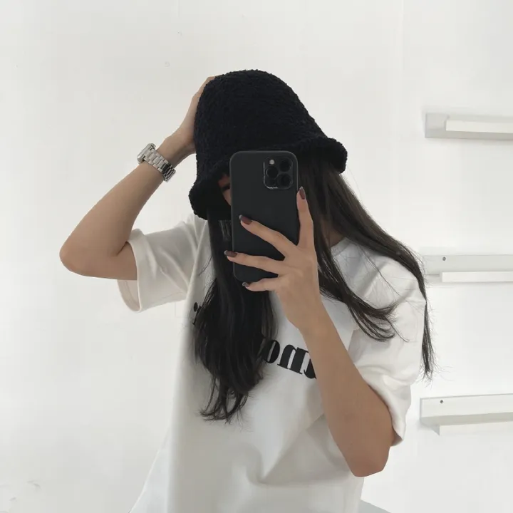 [당일발송]얼굴소멸 양털 뽀글이 벙거지 버킷햇 모자 상세 이미지 3