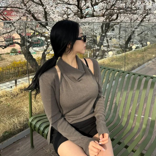 [주말특가,여름 버전출시❤️‍🔥 ] 여리 홀터 나시 니트 봄여름 가디건 상세 이미지 5