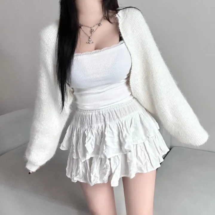 [필수소장/여리힙/앙고라]1061. 솔 앙고라 크롭 볼레로 가디건 가을가디건 볼레로가디건 앙고라가디건 겨울가디건 크롭가디건 데일리템 데일리 가디건 긴팔 섹시글램 여리힙 발레코어 상세 이미지 2