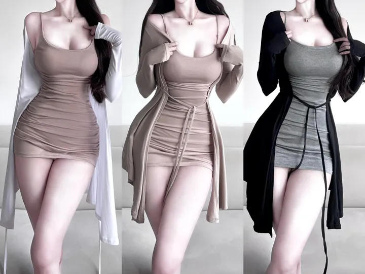 🤎동탄미시룩🍼간절기 필수템 끈 벨트 롱가디건 봄 환절기 가을 여름가디건 섹시 청순 번따룩 허리 잘록 남친 이벤트 미시룩 여캠 bj 엑셀 방송 파티룩 페스티벌 클럽 샴걸 할로윈 상세 이미지 1