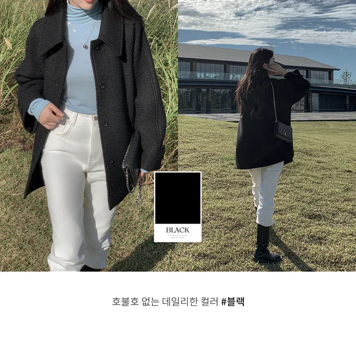 [자체제작/1만장돌파!/S-XL]버던 울 하프 코트 (출근룩/하객룩/데일리룩/겨울아우터/겨울코트) 상세 이미지 18