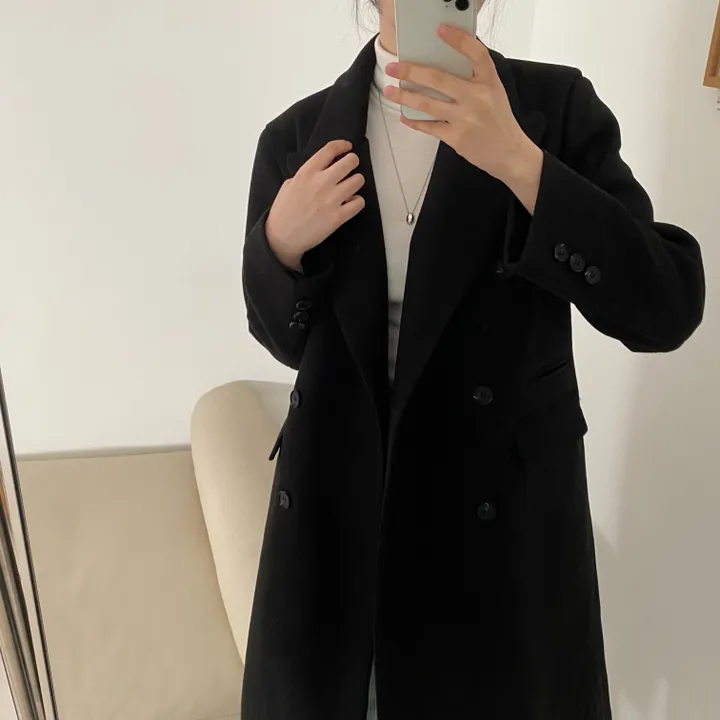 플룻 코트 봄코트 롱코트 하객룩 울코트 상세 이미지 44