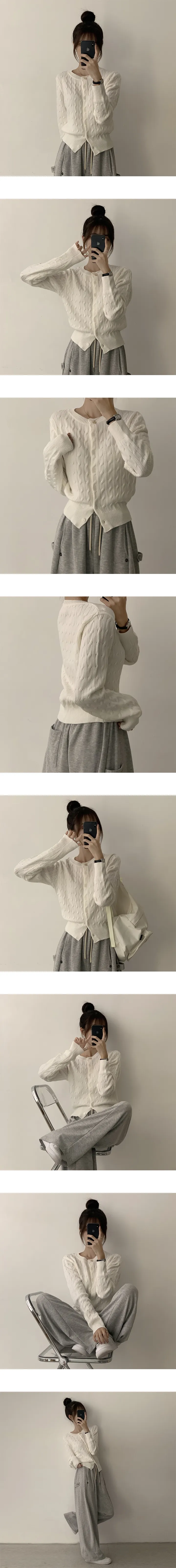 [슬림핏/인생 꽈배기] 가을 꽈배기 가디건의 정석, 라운드 가을 베이직 기본 긴팔 가디건 Y2K 아우터 8color 상세 이미지 5