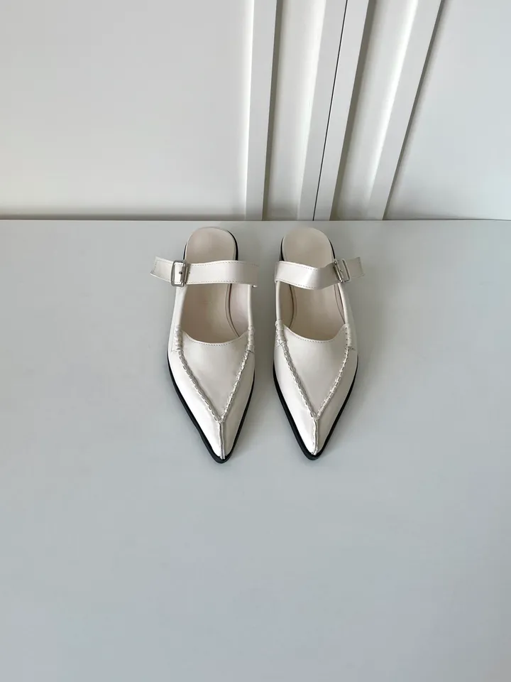 [굽1.5cm] 코세르 블로퍼 (3color) / 뮬 슬리퍼 로퍼 구두 단화 플랫 뾰족코 브이코 버클 사무실 상세 이미지 4