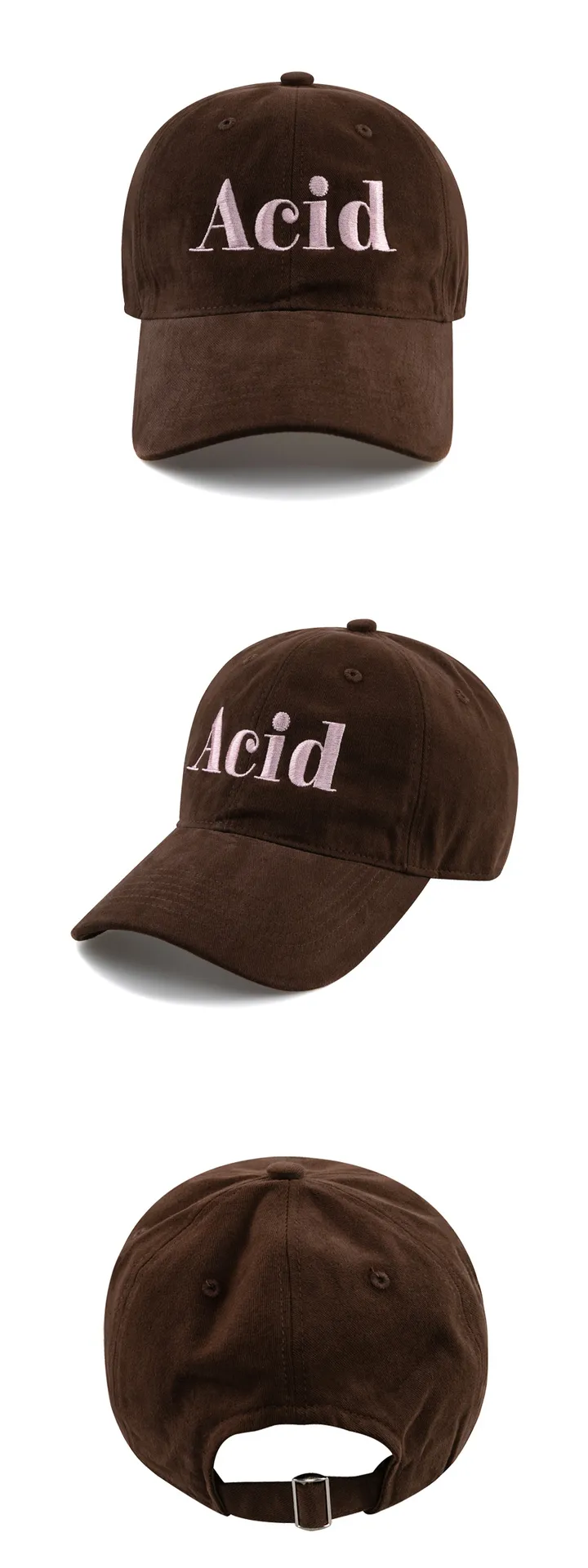 ACID 코튼 피치 볼캡-브라운 상세 이미지 2