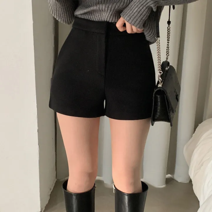 [말라핏/울함유!] 도톰따뜻 모직 숏팬츠,슬랙스 - 3color 상세 이미지 4