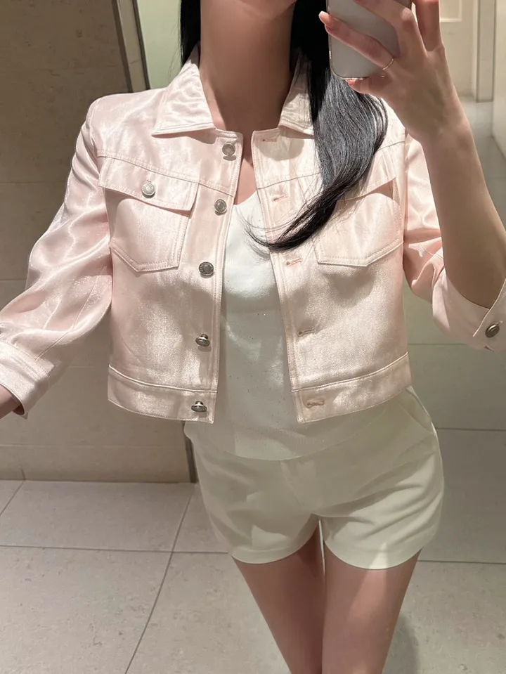 [ 선주문할인 ] 렉스 카라 글로시 펄 자켓 (3color) / 하이퀄리티 / ss 봄 & 썸머자켓 상세 이미지 3