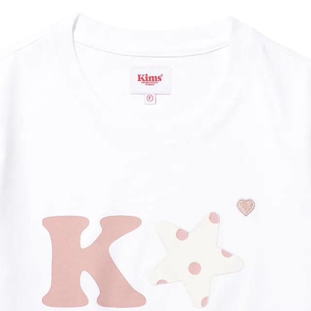 ＊韓国＊［Kims］K Alpha Star Logo Tee 5color F K Alpha Star Logo Tee Pink - 에이블리 스토어