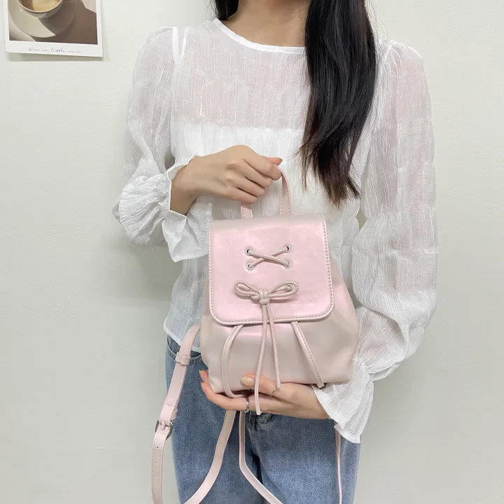발레코어 리본 코르셋 체인 숄더 백팩 상세 이미지 6