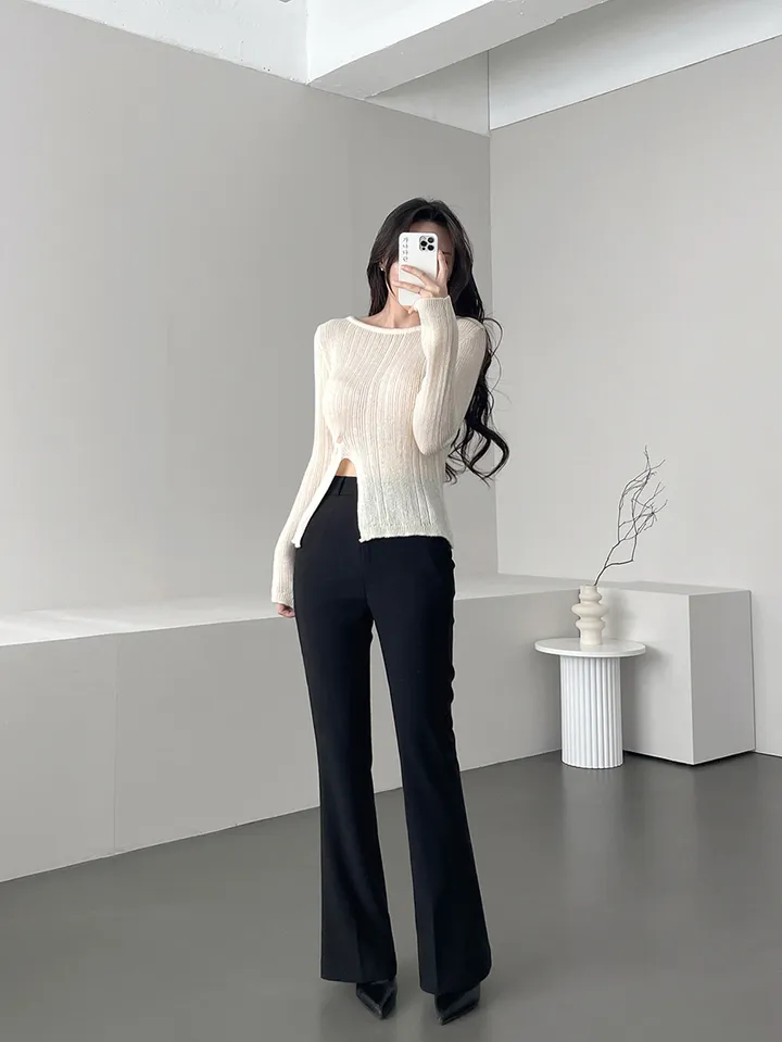 [만능코디템/히든밴딩🖤] 가나다란 엣지 3단 기장 오피스룩 쫀쫀 스판 하이웨스트 부츠컷 슬랙스 5color 상세 이미지 26