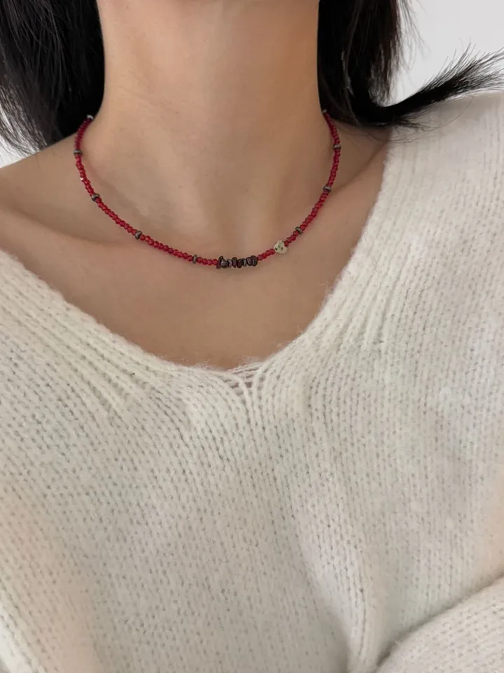 [변색X] 에이틴 원석 하프체인 목걸이 (3color) 상세 이미지 24