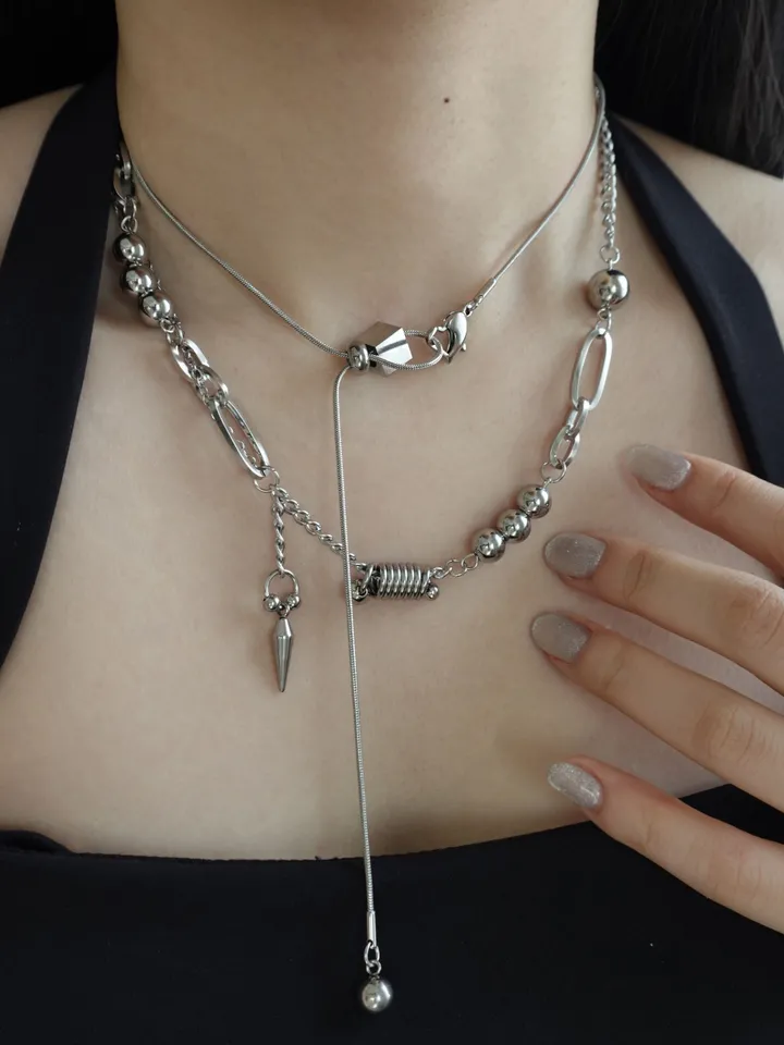 [써지컬] pierce drop necklace | 피어싱 볼 드롭 목걸이 상세 이미지 18