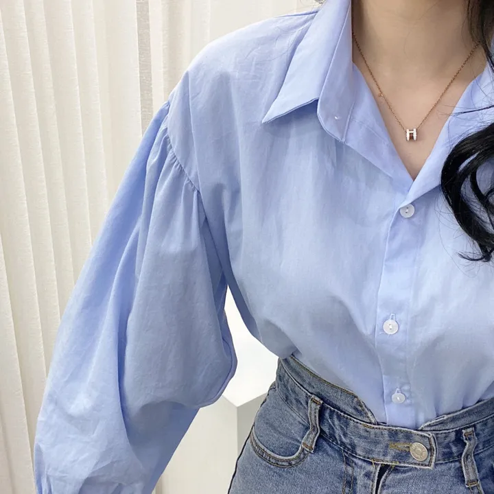 🚀당일발송🚀[베이직/하객룩] 봄 가을 메인 벌룬 블라우스 남방 상세 이미지 27