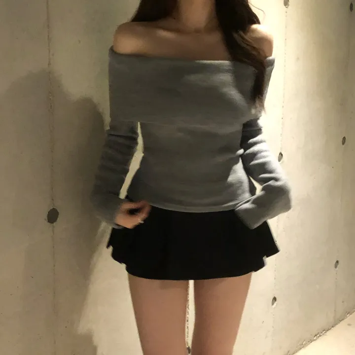 +특가할인✨ [봄신상/팔뚝살소멸핏] 기본충실! 로제 오프숄더 슬림 니트 긴팔 티셔츠 knit (*핏,컬러완벽 *흘러내림X) 상세 이미지 61