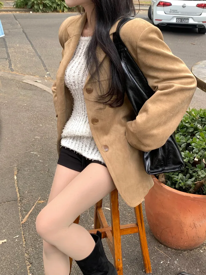 *찐고퀄[핏보장] 왕보들 스웨이드 루즈 카라 버튼 클래식 전체 안감 자켓-2col 상세 이미지 36