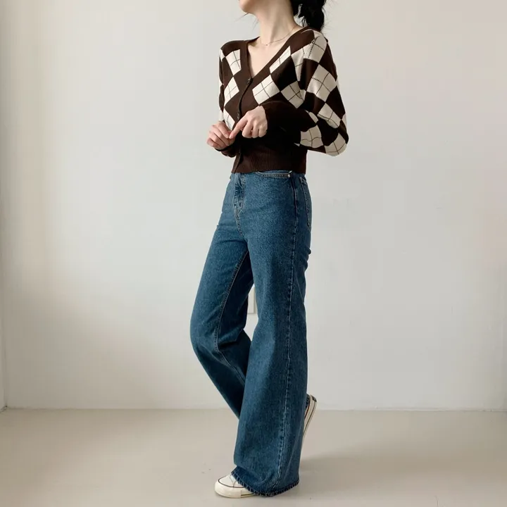 [예쁨보장] 아가일 브이넥 크롭 버튼 니트 가디건 5colors 상세 이미지 36