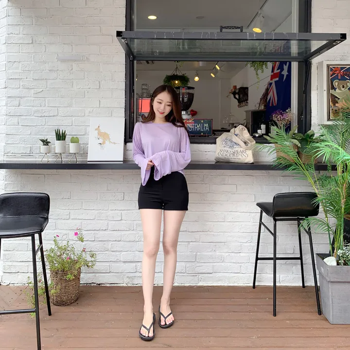 [허리쏘옥/착붙핏] 애플 뒷포켓 스판 하이웨스트 반바지 상세 이미지 21