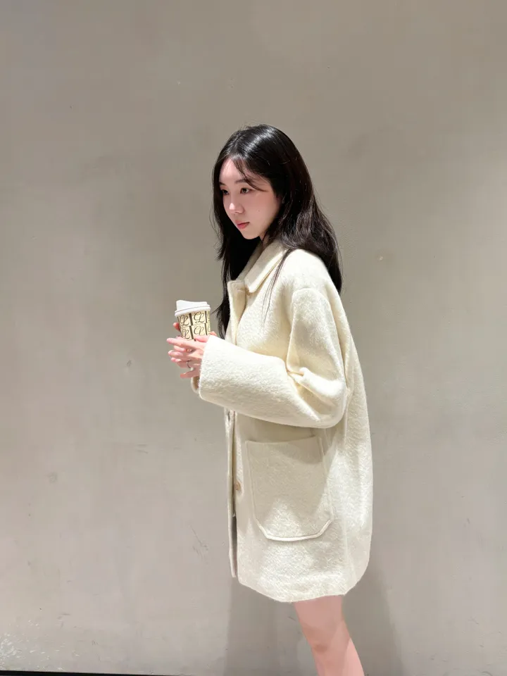 얼리버드 세일!![3COLOR/알파카8 모헤어12] 버터 모헤어 하프 핸드메이드코트 상세 이미지 2
