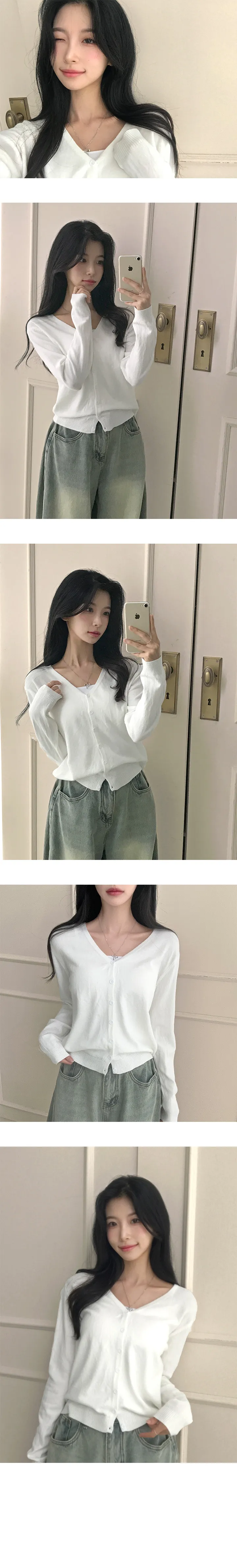[기본필수/청순무드] 러스 베이직 브이넥 시보리 가디건 상세 이미지 4