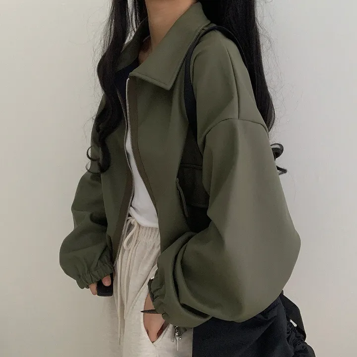 [ 봄신상 ]루즈핏 투웨이 레자 숏점퍼 상세 이미지 23