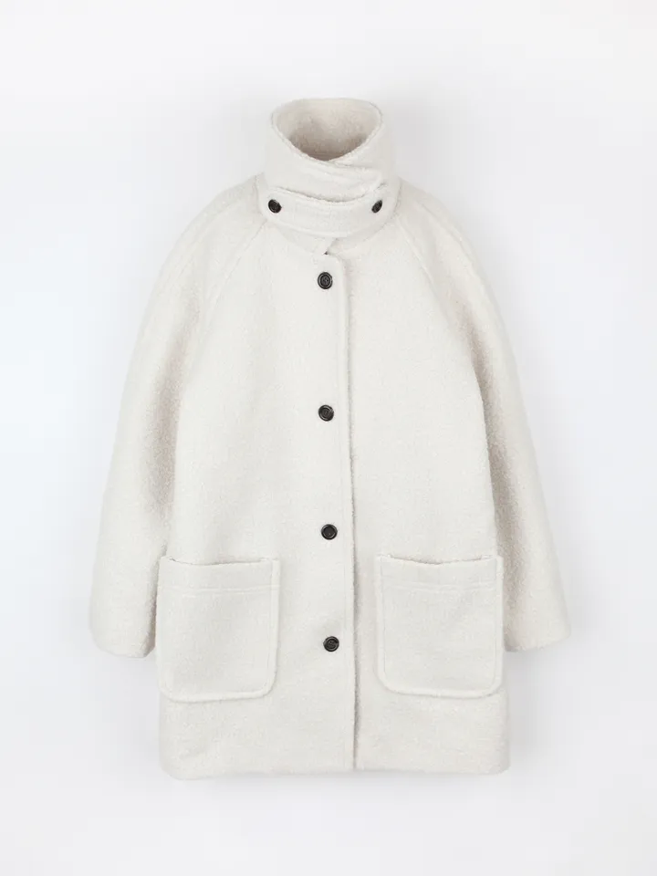 boucle high neck half coat (3color) 상세 이미지 37