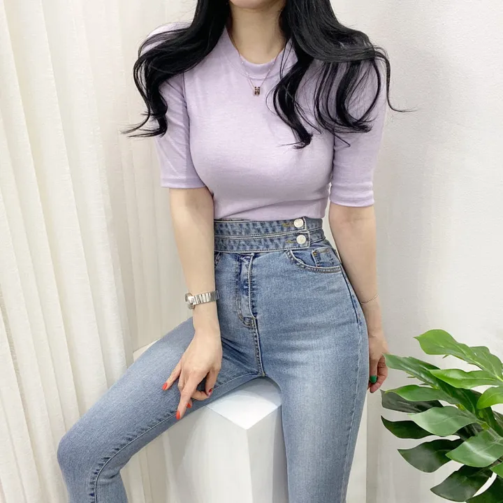 🚀당일발송🚀[묶음할인/데일리] 봄 여름 메이 부들 샤베트 5부 티셔츠 이너티 상세 이미지 42