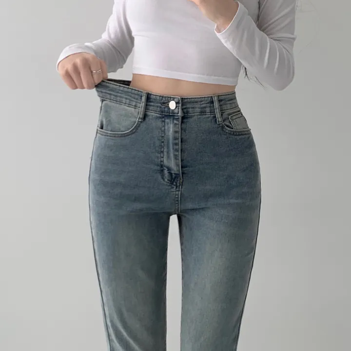 [인생핏🖤/기장선택/~XL] 모먼트 빈티지 스톤 워싱 하이웨스트 부츠컷 스판 데님 팬츠 키작녀 키큰녀 빅사이즈 청바지 상세 이미지 32