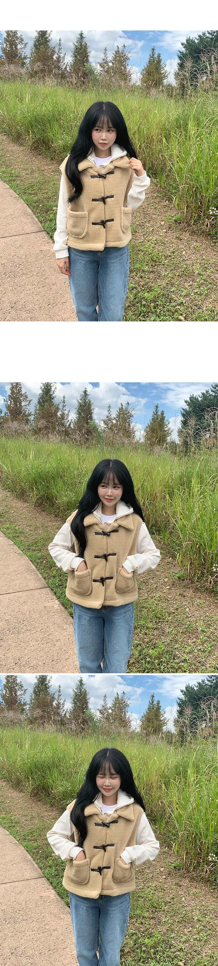 [왕따뜻🐑] 양털 떡볶이 무스탕 고밀도 후리스 조끼 상세 이미지 8