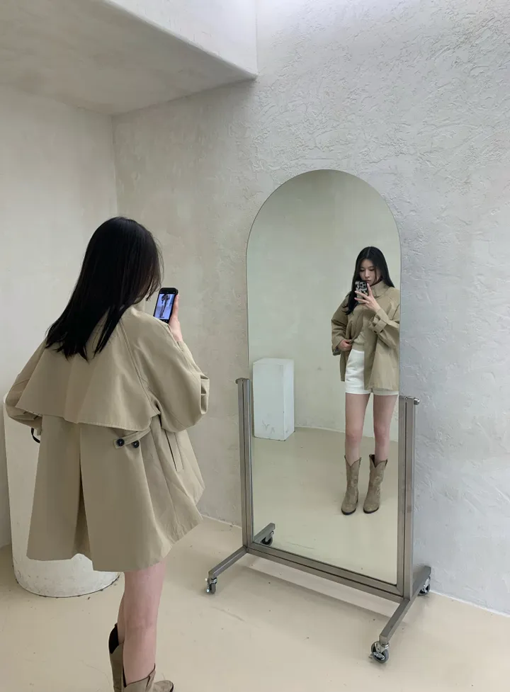 케이프 하프 트렌치코트 야상 자켓 상세 이미지 1