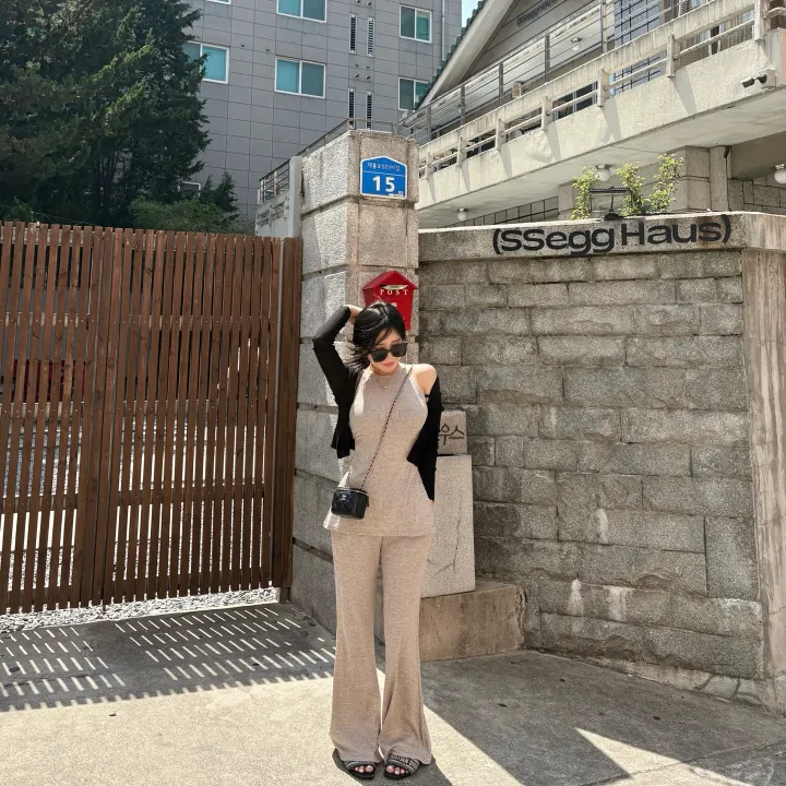 로케 글램핏 홀터넥 나시 투피스 세트   *썸머,부츠컷,밴딩,슬림,팬츠바지 상세 이미지 6