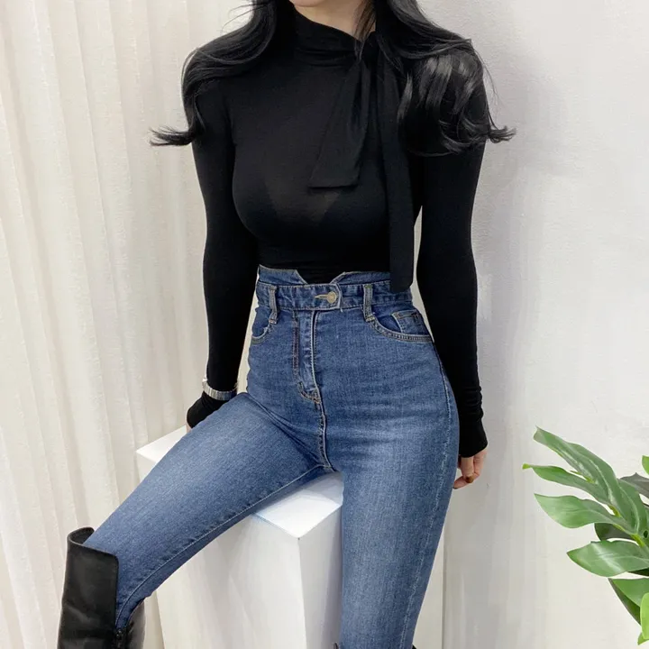 🚀당일발송🚀 [여성미가득] 럽럽 스카프 폴라 티셔츠 상세 이미지 35