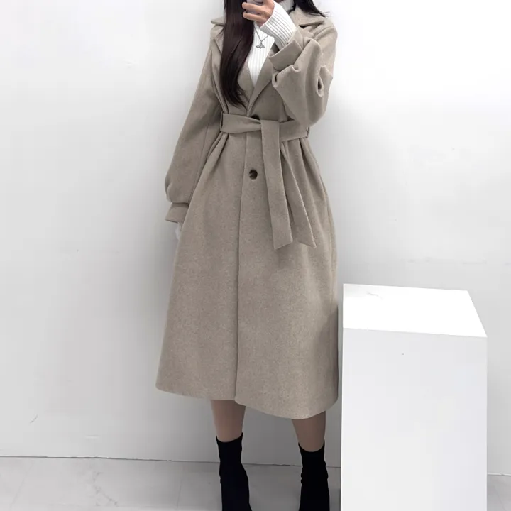 [개강룩/핏보장] 러블리 퍼프 몽글 롱 코트 울코트 (4color) 상세 이미지 19