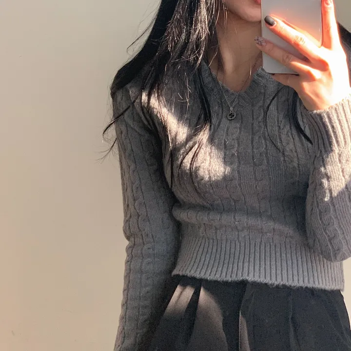 [허리보정2탄] 에브리데이 꽈배기 브이넥 니트 ;4col 상세 이미지 10