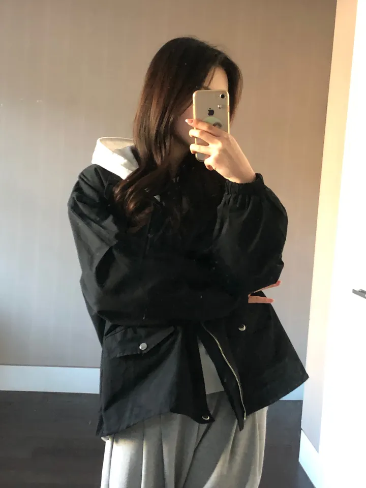 [최저가보장/후드탈부착!] 루즈핏 후드 레이어드 야상 점퍼 누빔 안감있음 -2colo 상세 이미지 2