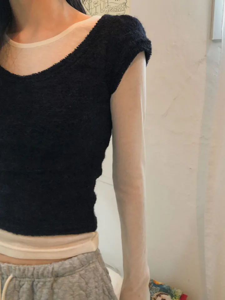 콘차 레이어드 시스루 티셔츠 상세 이미지 46