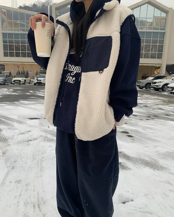 [restock] 마운틴 배색 덤블 베스트 상세 이미지 18