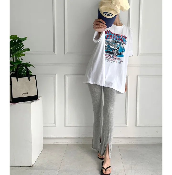 F-XL 여름 찰랑 실키 앞트임 밴딩 롱 레깅스(2C) 상세 이미지 12