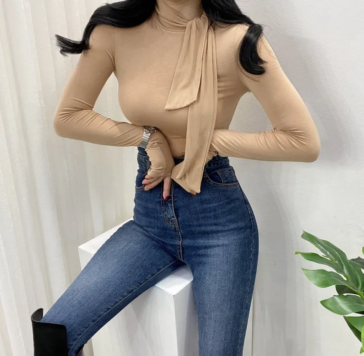 🚀당일발송🚀 [여성미가득] 럽럽 스카프 폴라 티셔츠 상세 이미지 26