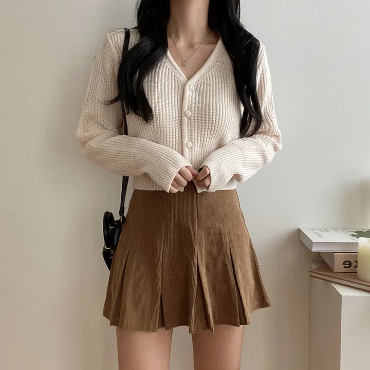 [도톰해요!/강추] 데일리 브이넥 크롭 니트 가디건 상세 이미지 3
