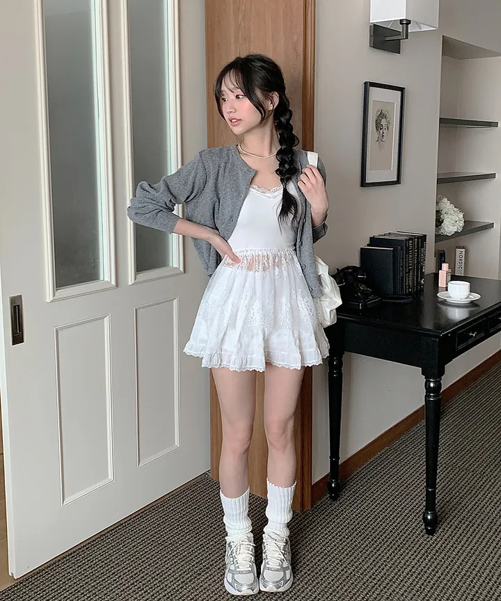 [데일리강추💗] 블러 라운드넥 가디건 봄 가을 / 출근룩 긴팔니트 봄가디건 가을가디건 하객룩 데일리룩 클래식블랑 상세 이미지 26