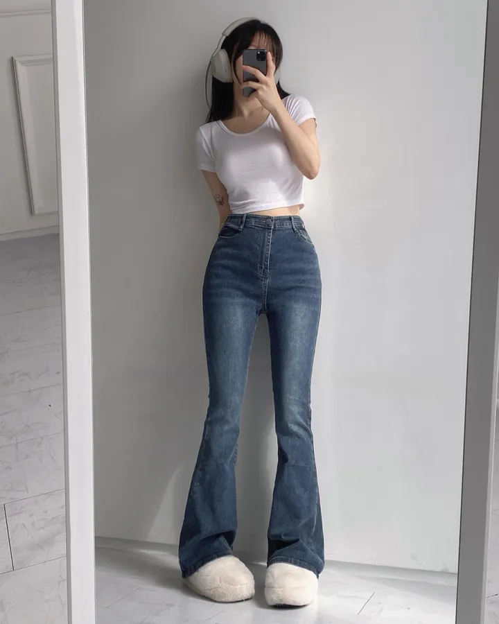[인생팬츠/기장선택/~2XL] 빈티지 워싱 스판 하이웨스트 부츠컷 데님 롱 팬츠 - 6color 상세 이미지 45