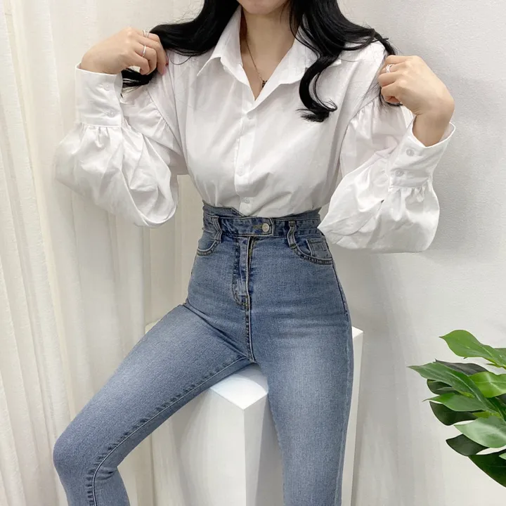 🚀당일발송🚀[베이직/하객룩] 봄 가을 메인 벌룬 블라우스 남방 상세 이미지 6
