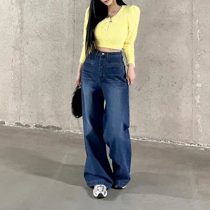 [3color/주인장인생템] 모디 립포켓 탄탄 롱 와이드데님 롱팬츠 키큰녀청바지 인생청바지 상세 이미지 47
