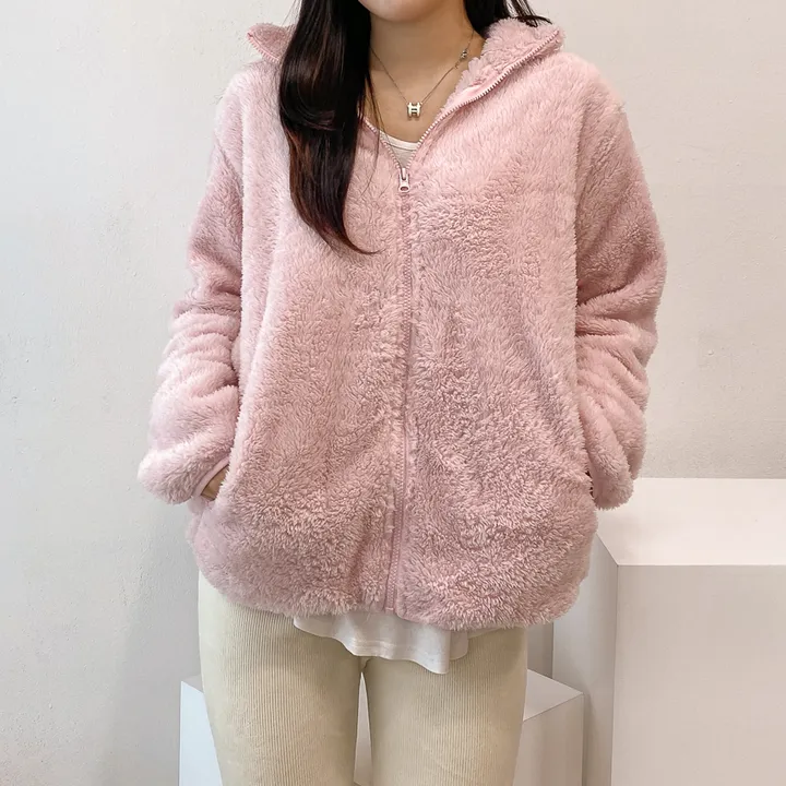 (💥강추템!! 보들보들촉감~💥) 따뜻 플리스 후리스 커플 포근 털 겨울 집업 (L~XL) 상세 이미지 4