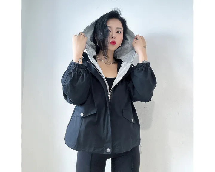 (후드탈부착) 스트링 오버핏 야상 점퍼 상세 이미지 22