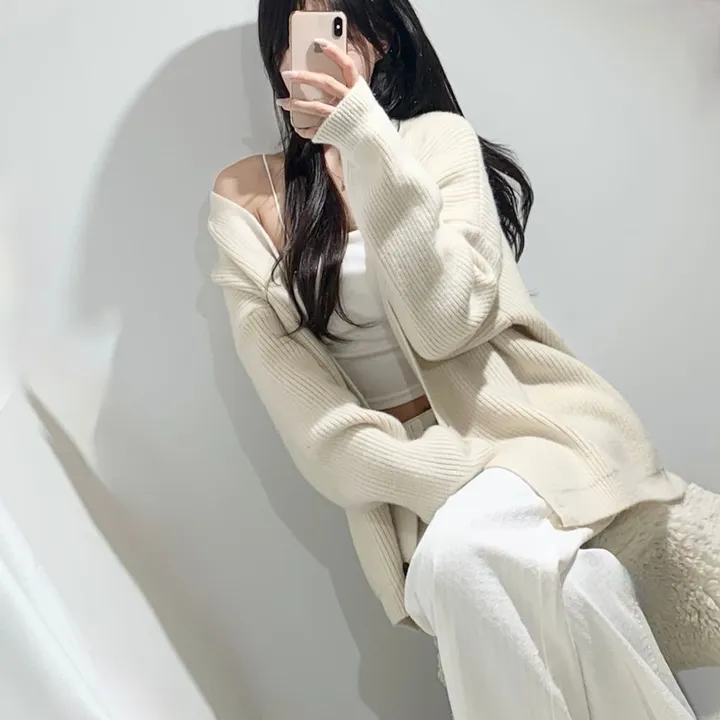 봄신상 간절기 도톰한 봄가디건  오버핏 여리핏 가디건 여친룩 데이트룩 꾸안꾸룩 3COLOR 상세 이미지 4
